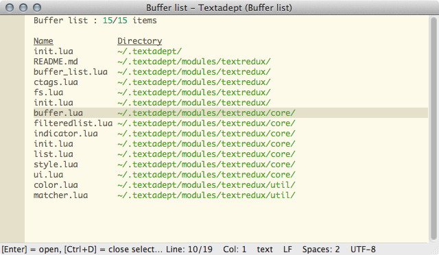 Buffer list